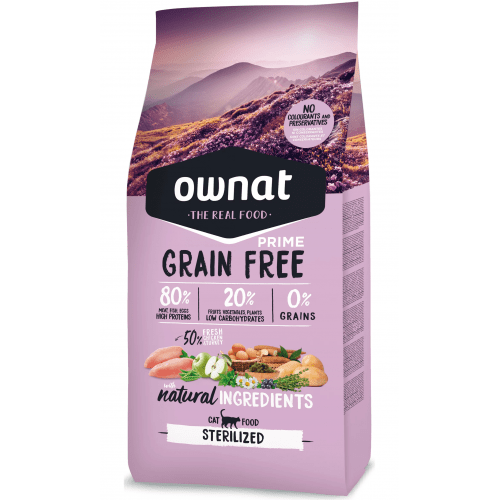 OWNAT 全齡貓體重管理-放牧雞肉與火雞貓糧 (已絕育）1KG