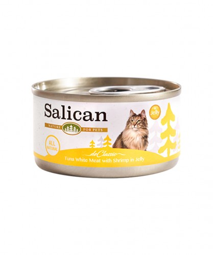 Salican - Tuna White Meat With Shrimp In Jelly白肉吞拿魚、鮮蝦貓罐頭（啫喱） - 85g