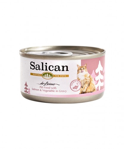 Salican - Pet Food with Salmon & Vegetable in Gravy三文魚、蔬菜（肉汁） - 85g
