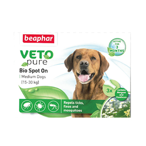 中型犬用VETO pure 回歸自然滴劑 (體重15-30公斤以上) (一盒3枝/2ml枝)